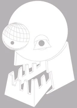 Abstrakt Skull White Stock Illustration