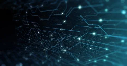 Abstrat Circuit board. Electronic computer hardware technology. Stock Illustration