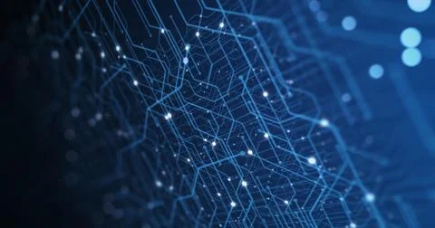 Abstrat Circuit board. Electronic computer hardware technology. Stock Illustration