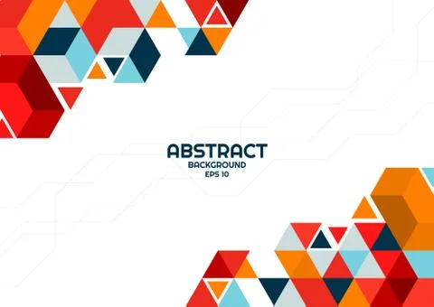 Abstrat geometric background modern shape design colorful style with line dig Stock Illustration