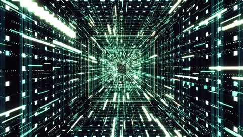 Abstrat hyper jump through green stars into the Universe, seamless loop Video stock 124419574