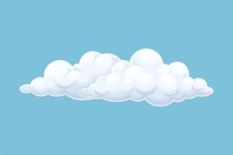 Abstrat white fluffy cloud. Storage solution, database, networking, meteorology Stockillustratie