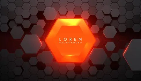 Abstrct hexagonal background with hot glow element Stock Illustration