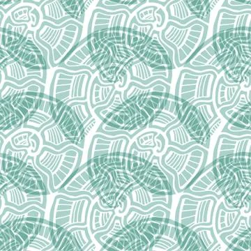 Abstrct seamless pattern. Nautical background in pastel turquise color. Spira Stock Illustration