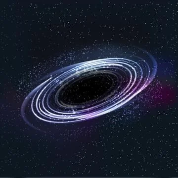 Abstrsct space - a black hole. Cosmos Black hole in space. Stock Illustration