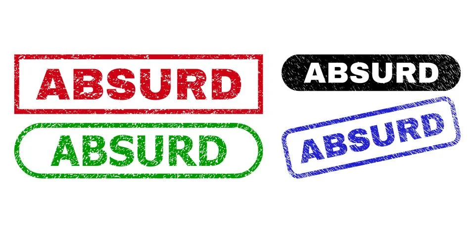 ABSURD Rectangle Stamp Seals Using Unclean Texture Stock Illustration