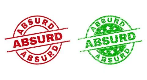 ABSURD Round Seals Using Scratched Texture Stock Illustration
