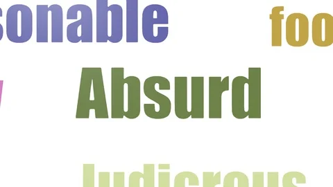 Absurd Tag Cloud Animated Isolated On White Stock Footage 107244428