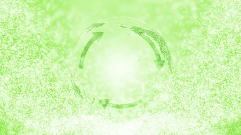 Abtract green earth planet with recycle arrows rotation Stock Footage 334806341