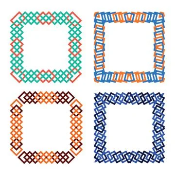 Abtract squares frame set Stock Illustration