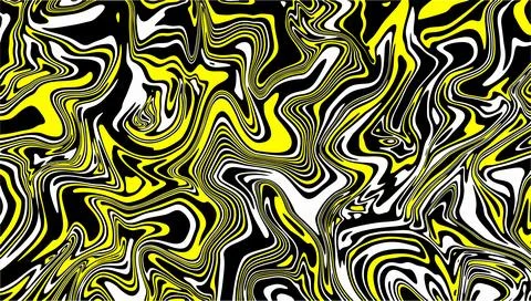 Abtract wave marble background template. Curvy acrylic painting vector in yellow Stock Illustration