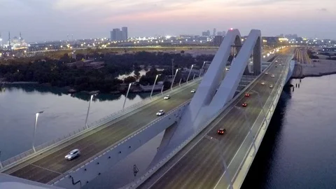 Abu Dhabi bridge general view Stock Footage 128935382