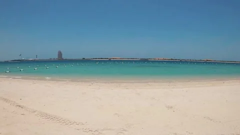 Abu Dhabi calm sea waves in summer Video stock 273850100