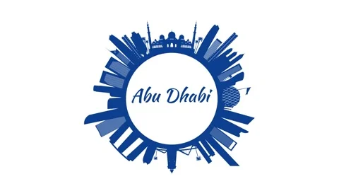 Abu Dhabi circular skyline rotation animation 4K Stock-Footage 315683756