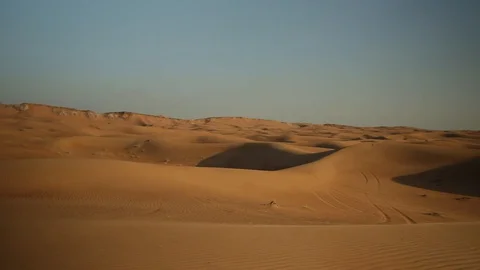 Abu Dhabi desert sand wave with sunset Stock Footage 128932960