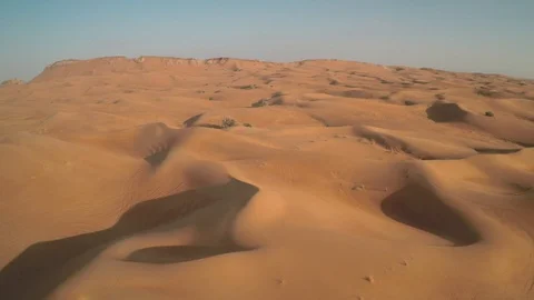 Abu Dhabi desert sand wave with sunset Stock Footage 128935162