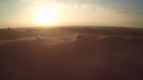 Abu Dhabi desert sand wave with sunset Stock Footage 128935849