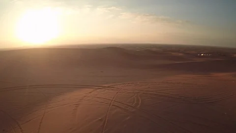 Abu Dhabi desert sand wave with sunset Stock Footage 128935941