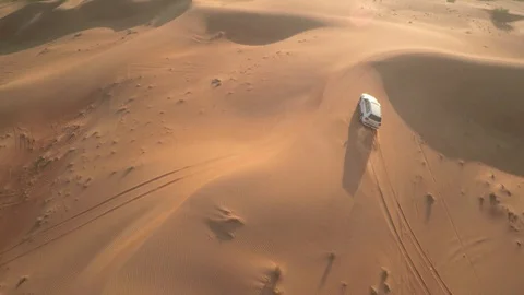 Abu Dhabi desert sand wave with sunset Stock Footage 128936607