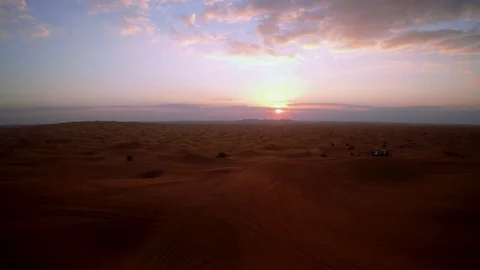 Abu Dhabi desert sand wave with sunset Stock Footage 128936862
