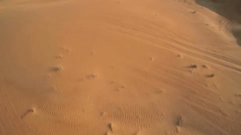Abu Dhabi desert sand wave with sunset Stock Footage 128937435