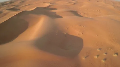 Abu Dhabi desert sand wave with sunset Stock Footage 128937638