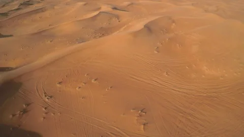 Abu Dhabi desert sand wave with sunset Stock Footage 128937830