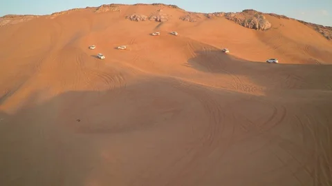 Abu Dhabi desert sand wave with sunset Stock Footage 128938181