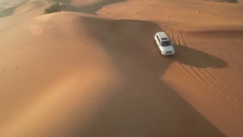 Abu Dhabi desert sand wave with sunset Stock Footage 128938252