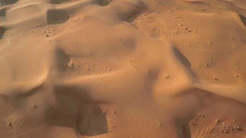 Abu Dhabi desert sand wave with sunset Stock Footage 128938708