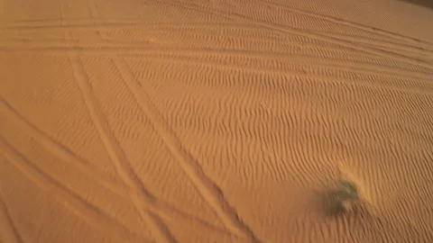 Abu Dhabi desert sand wave with sunset Stock Footage 128938849