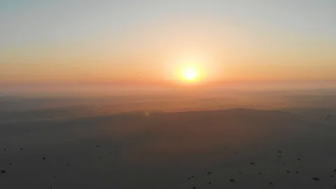 Abu Dhabi Desert Sunset Drone Video stock 130071472