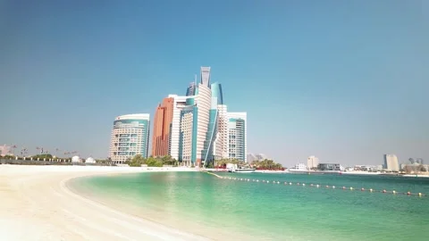 Abu Dhabi Downtown Waterfront Stock Footage 321237393