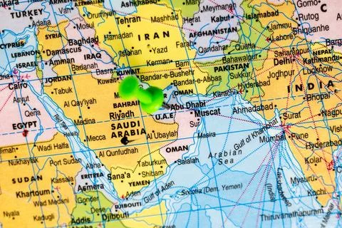 Abu Dhabi Location on World Map Stock Photos
