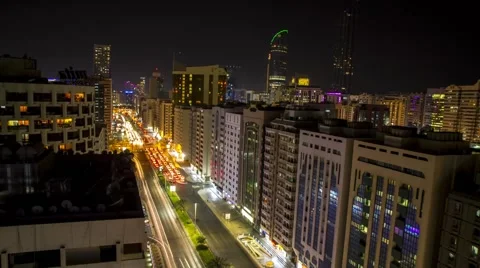 Abu Dhabi night time-lapse Stock Footage 62398433