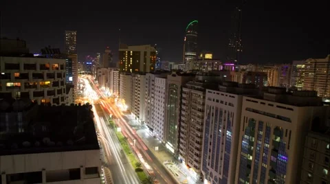 Abu Dhabi night time-lapse (original). Stock Footage 62398468