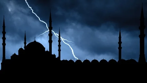 Abu Dhabi: Sheikh Zayed Mosque, Lightning Time Lapse, United Arab Emirates Stock Footage 116750347