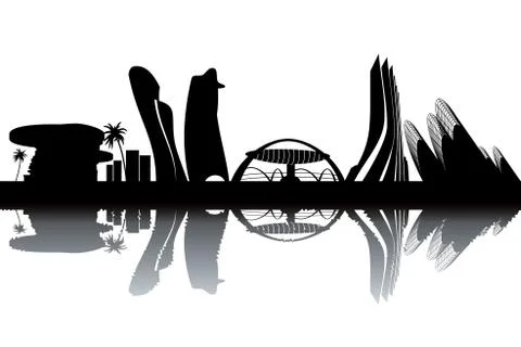 Abu dhabi skyline Illustrazione stock
