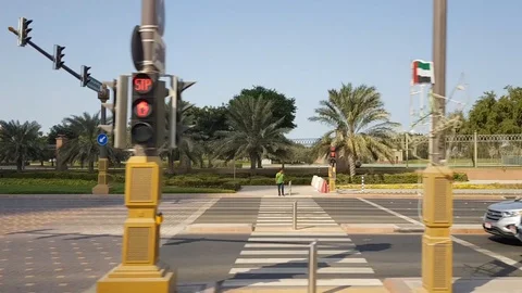 Abu Dhabi street and traffic Stock Footage 128649310