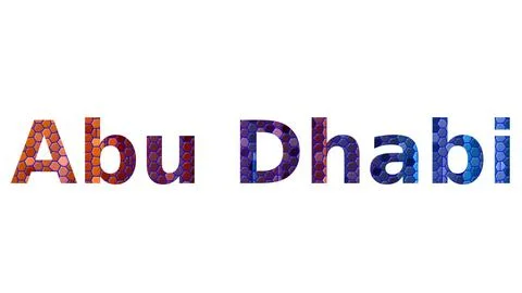 Abu Dhabi text image stock design in colorful style letters Stock Illustration