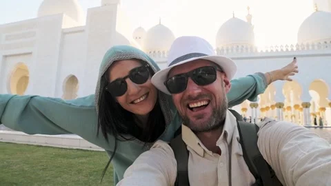 Abu dhabi, UAE - 16th april - 2025: Portrait smiley young happy caucasian c.. Stock-Footage 308646170