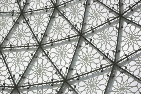 Abu Dhabi, UAE - 18 March, 2024: Magnificent entrance Glass texture Dome for  Foto stock