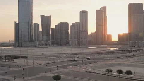 Abu Dhabi, UAE - 25th april, 2025: aerial view Apartment and business compl.. Stock Footage 308477875