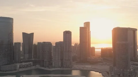 Abu Dhabi, UAE - 25th april, 2025:Aerial Al reem island Modern UAE skyline,.. Stock Footage 308647978