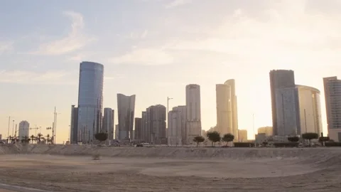Abu Dhabi, UAE - 25th april, 2025: panning view Modern UAE skyline, luxury .. Stock Footage 309103565