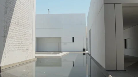 Abu dhabi, UAE - 26th april, 2025: The exterior of Louvre Abu Dhabi, featur.. 스톡 동영상 308648015