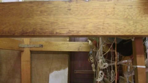 Abu dhabi, UAE - 27th april, 2025: weaving workshop in emirati heritage vil.. Stock Footage 308726740
