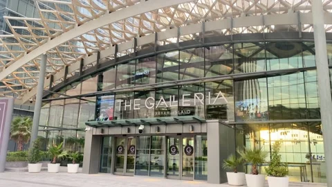 Abu dhabi, UAE - 3rd october, 2022: entrance Atrium of the Galleria mall in.. Stock Footage 229539294