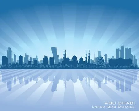 Abu dhabi uae city skyline vector silhouette Stock Illustration