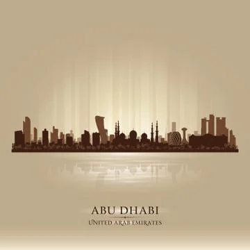 Abu dhabi uae city skyline vector silhouette Stock Illustration